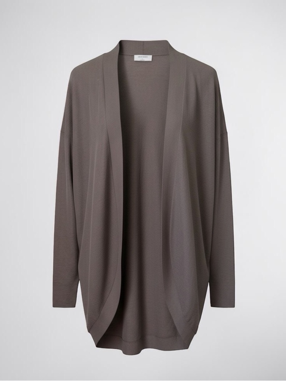 Aritzia Babaton Open Front Lucida Long Cardigan Taupe Lightweight Minimalist